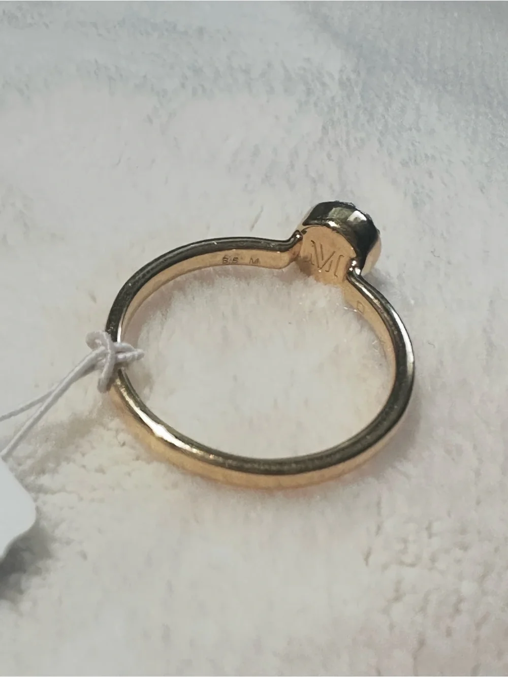 Monica vinader fiji Mini Button Stacking Ring 18k Gold Vermeil & Diamond $200